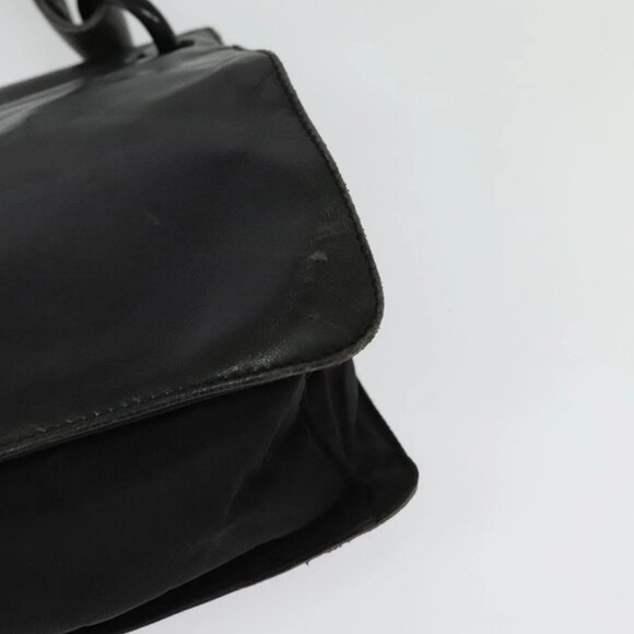 PRADA Shoulder Bag Leather Black Silver Auth 141077 - Picture 5 of 16